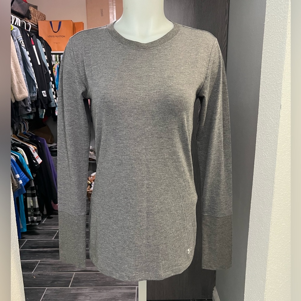 Champion Gray Cold Gear Fitted Long Sleeve Top